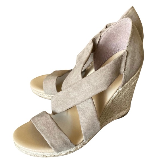 Indigo Rd. Gray Strappy Slip-On Wedges Size 8 - Picture 2 of 8